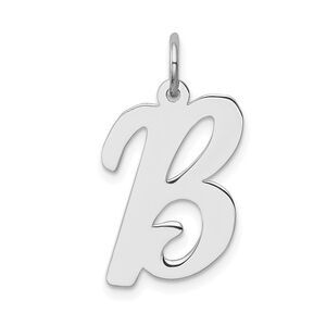 Sterling Silver Madison Collection LG Classic Script Initial B Pendant